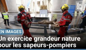 Exercice à la cathédrale d’Arras pour préparer un scénario à la Notre-Dame-de-Paris