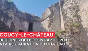 De jeunes Québécois participent bénévolement à la restauration du château de Coucy