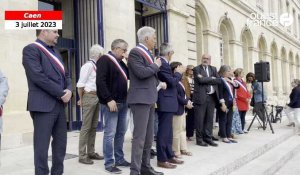 VIDÉO. 300 élus et citoyens rassemblés devant la mairie de Caen contre les violences urbaines