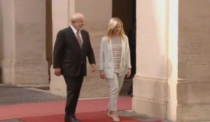 La Première ministre italienne Giorgia Meloni accueille le président brésilien Lula