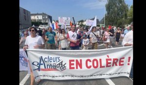 VIDEO.  Guingamp : les moments forts de la manifestation contre la fermeture de la maternité  