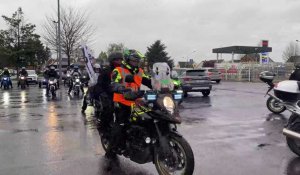 Départ des motards soissonnais pour manifester à Reims