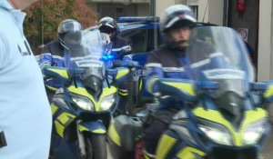 Meurtre de Rose dans les Vosges : départ d'un convoi de la gendarmerie