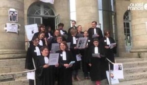 VIDÉO. Pour de meilleurs salaires, les greffiers du tribunal d'Alençon poussent la chansonnette