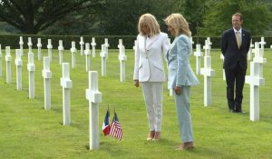 Jill Biden et Brigitte Macron au cimetière américain