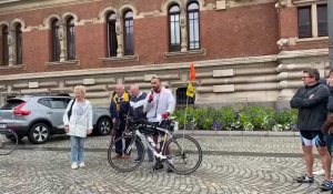 Dunkerque : Top départ pour Jean-Benoît Canis ce matin qui s'élance vers Nice à vélo.