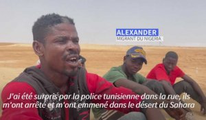 A bout de forces, des migrants africains errent dans le désert entre Tunisie et Libye