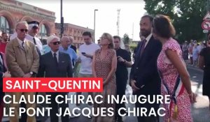 Saint Quentin : Claude Chirac inaugure le pont de la gare au nom de son père Jacques Chirac