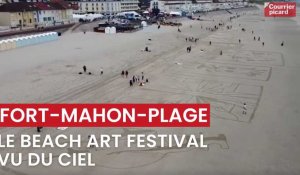 Le Beach art festival aussi vu du ciel à Fort-Mahon-Plage