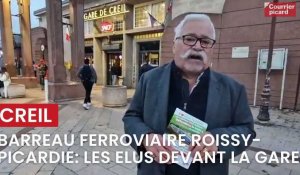 Barreau ferroviaire Roissy-Picardie: les élus manifestent en gare de Creil