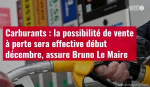 VIDÉO. Carburants : la possibilité de vente à perte sera effective début décembre, assure Bruno Le Maire