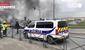 VIDÉO. Feux de poubelles route de Lorient à Rennes, la police intervient
