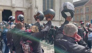 Saint-Omer : hommage des motards à Johanna Milo à la fin des funérailles en la cathédrale