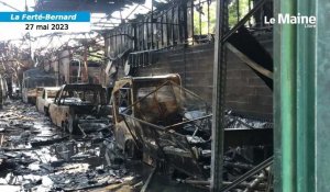 VIDÉO. Un incendie a détruit 11 véhicules dans les services techniques de La Ferté-Bernard