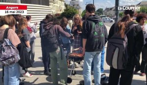 VIDÉO. Une centaine de lycéens mobilisés contre la réforme des retraites et du lycée pro à Angers