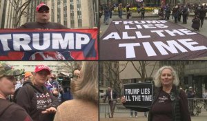 Des manifestants se rassemblent devant le tribunal où Trump doit comparaître
