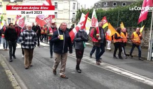 VIDÉO. Grève du 6 avril : près de 220 personnes défilent à Segré contre la réforme des retraites