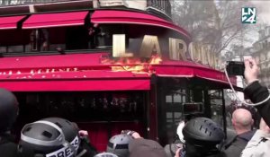 La Rotonde, brasserie prisée par Emmanuel Macron, incendiée par des manifestants