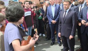 À Saintes, des élèves chantent La Marseillaise pour la visite d'Emmanuel Macron