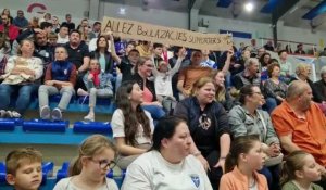 retransmission du match Boulazac - Chalon, décisif pour le titre du SQBB, au palais des sports de Saint-Quentin