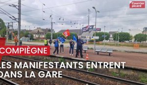 1er mai à Compiègne : les manifestants entrent dans la gare