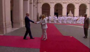 La Première ministre italienne Giorgia Meloni accueille le chancelier allemand Olaf Scholz