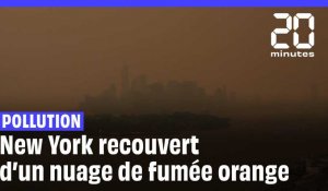 New York recouverte d'une épaisse fumée orange