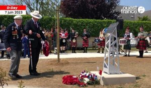 VIDÉO. 79e D-Day. À Ranville, une stèle inaugurée en mémoire du régiment britannique des pilotes de planeur