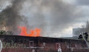 Lille : incendie dans le bidonville de Saint-Sauveur