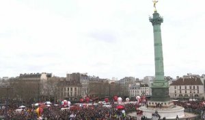 Retraites : début du rassemblement place de la Bastille, à Paris