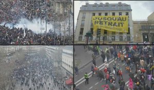 Retraites : le cortège arrive place de la République à Paris