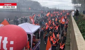 VIDÉO. Réforme des retraites : la marée des manifestants a envahi la voie des berges à Angers