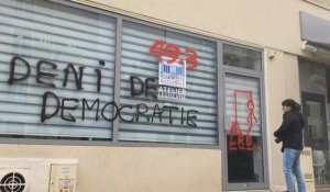 Retraites: la permanence d'un député Renaissance vandalisée à Vincennes