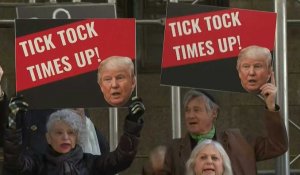 New York: manifestation anti-Trump devant le bureau du procureur du district de Manhattan