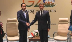 G20: Emmanuel Macron tient une réunion bilatérale avec son homologue indonésien Joko Widodo