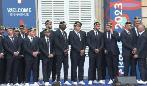 Cérémonie d'accueil des Français avant la Coupe du monde de rugby