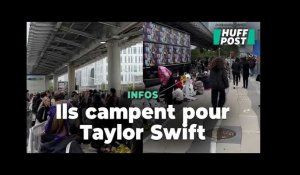 Les fans de Taylor Swift campent devant La Défense Arena en attendant le concert