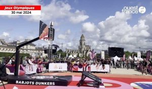 VIDÉO. JO 2024 : Du basket acrobatique avant l’arrivée de la flamme olympique à Caen