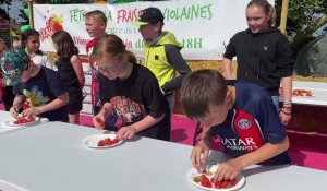 Champion de France plus rapide mangeur de fraises catégorie enfants à Violaines