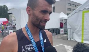 La réaction de Quentin Cau après sa victoire au semi-marathon de Troyes 2024