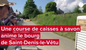 VIDÉO. Une course de caisses à savon anime le bourg de Saint-Denis-le-Vêtu, près de Coutances
