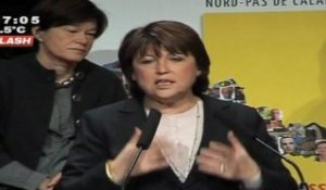 Régionales 2010 : Martine Aubry présente la liste PS (Nord)