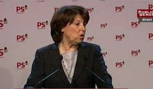 Martine Aubry en direct du Conseil national du PS