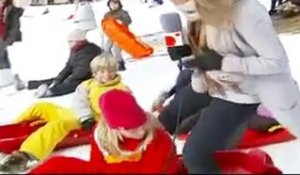 Présentatrice TV espagnole chute en luge en Live [Fail TV]