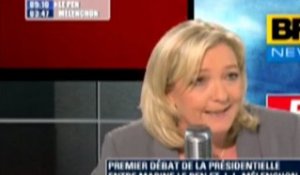 Le Pen (FN) face à Mélenchon (PG) sur RMC/BFM TV