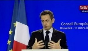 EVENEMENT,Discours de Nicolas Sarkozy suite au Sommet Européen sur la Libye