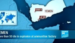 YEMEN - Scores dead as blast rips through explosives factory