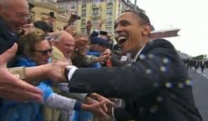Obama,  une rock-star en tournée européenne