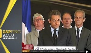 Nicolas Sarkozy sur le porte-avions Charles de Gaulle