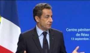 Discours sur l'amélioration de l'exécution des peines : N. Sarkozy